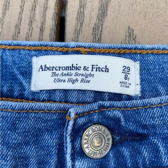 Abercrombie & Fitch the ankle straight ultra high rise size 8 short medium wash - Picture 3 of 6